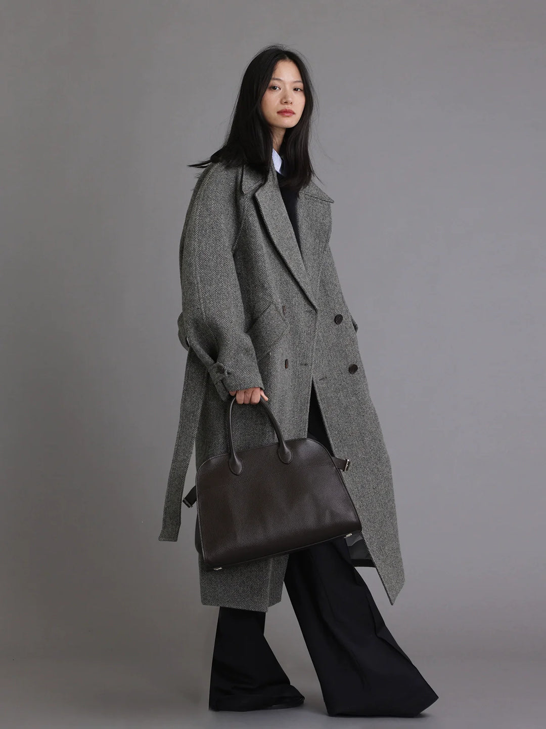 Herringbone Wool Coat