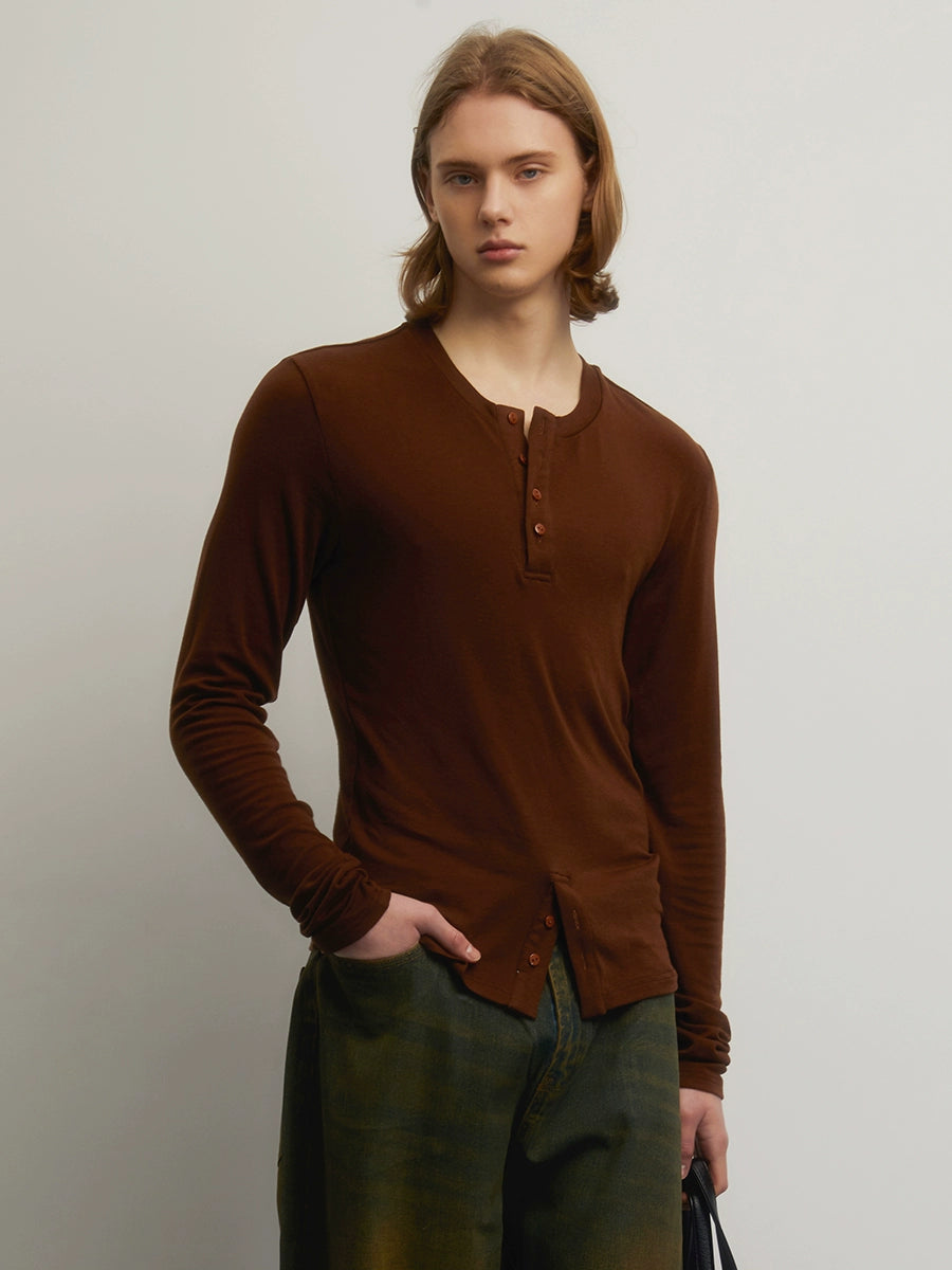 Symmetrical Brown Base Layer Tee