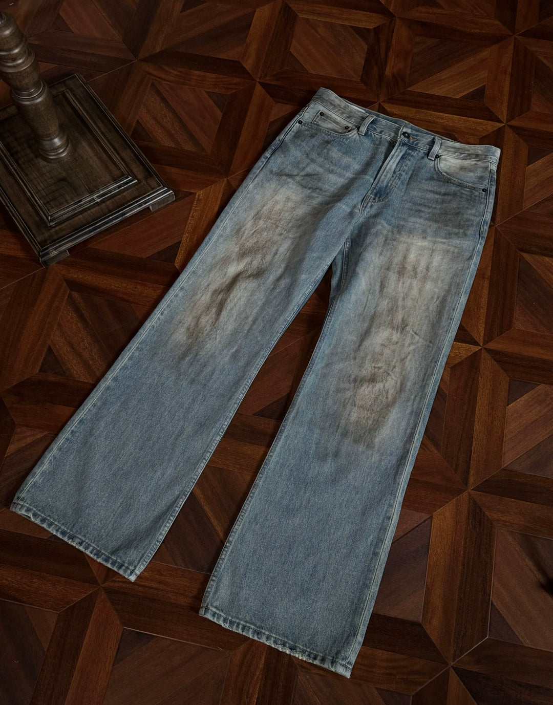 Mud-Dyed Flared Jeans