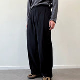 Tailored Comfort - Men's New Custom Fabrics Washed Waist Straight Casual Brushed Trousers for Autumn and Winter