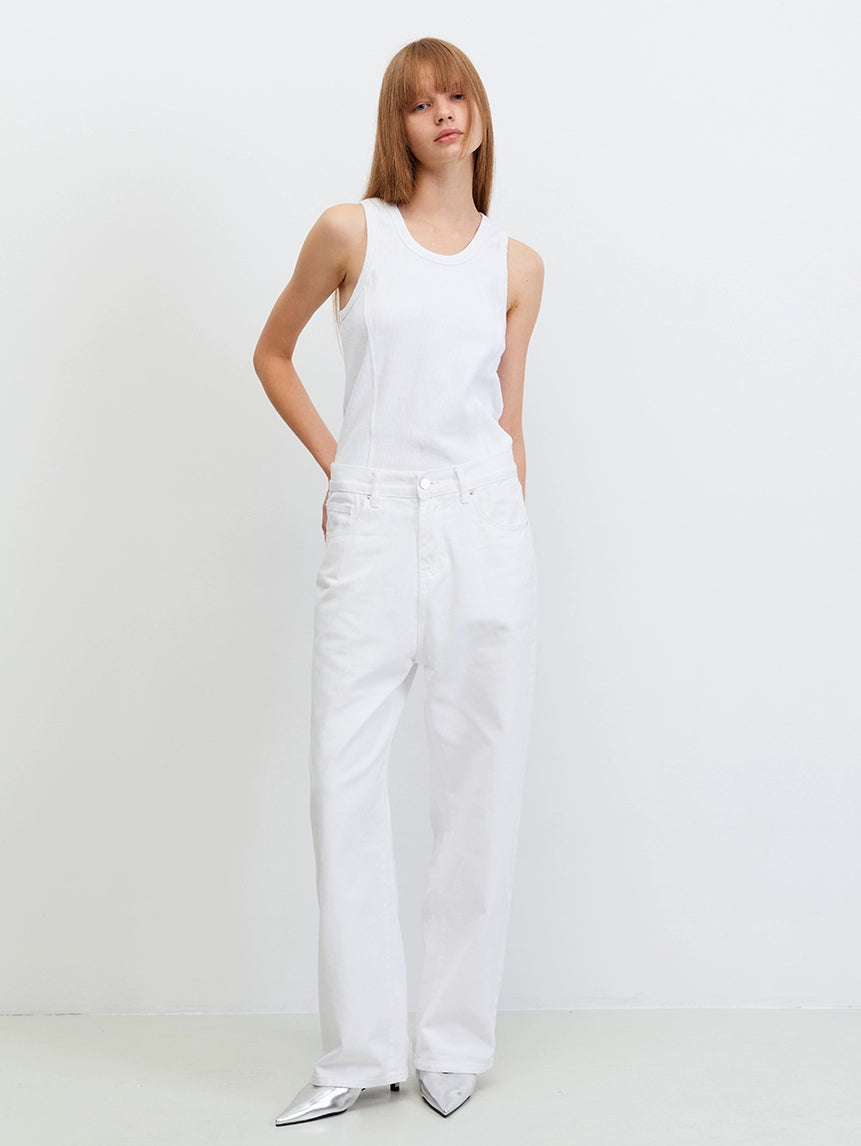 Timeless White Cotton Jeans