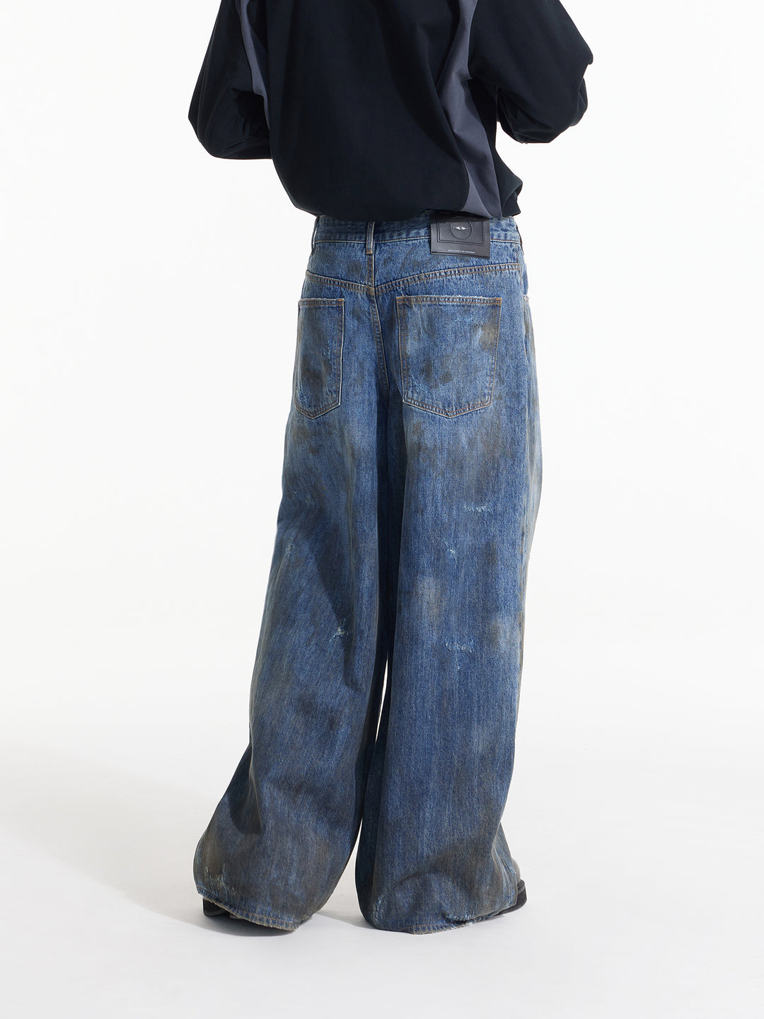 Wide Leg Denim Trousers