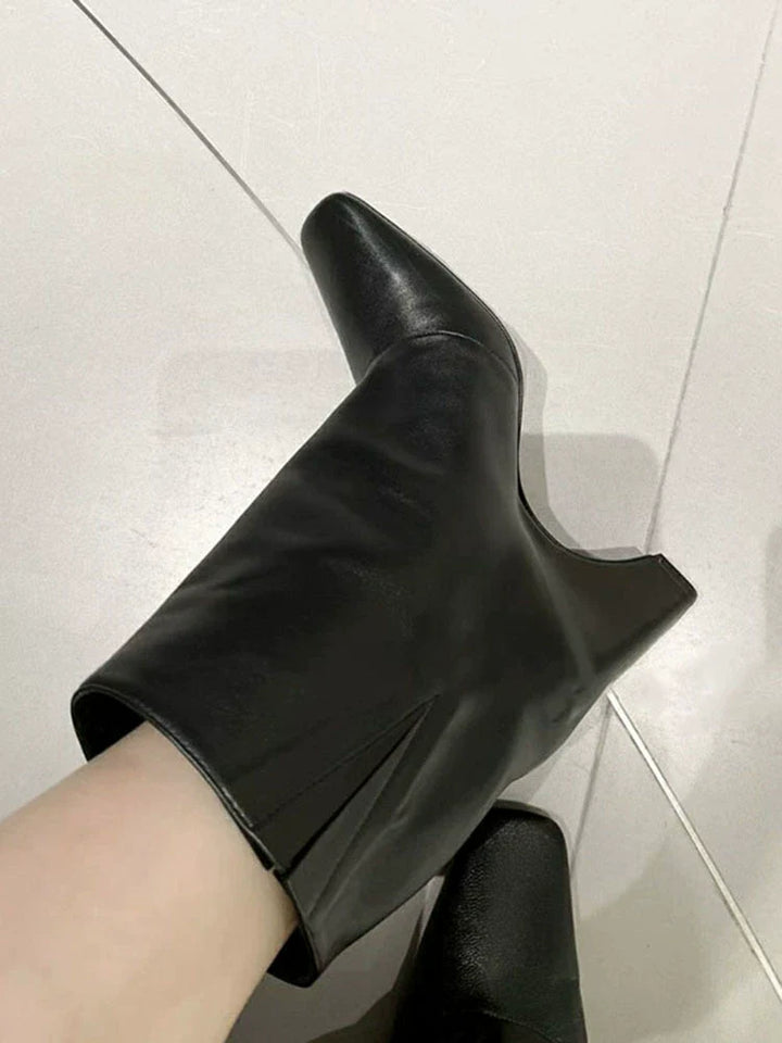 Black Luxe Square Toe Boots