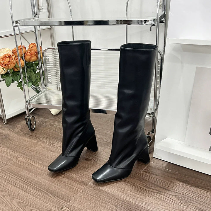 Square Toe High Boots