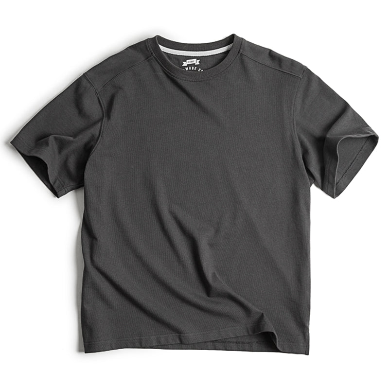 Retro Heavy Gray T-Shirt Loose Fit Short-Sleeved Summer Shirt