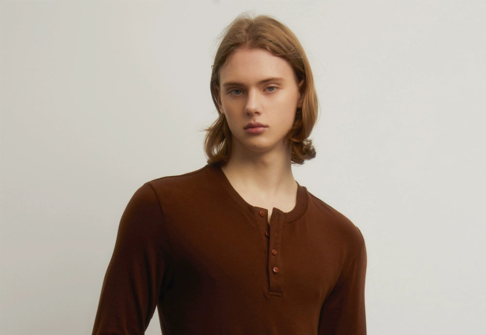 Symmetrical Brown Base Layer Tee