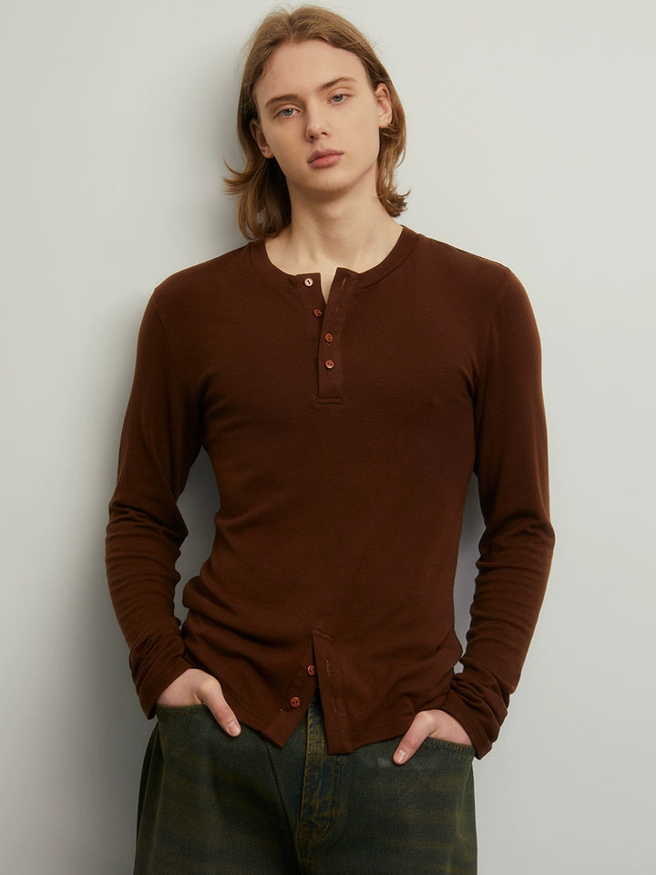 Symmetrical Brown Base Layer Tee