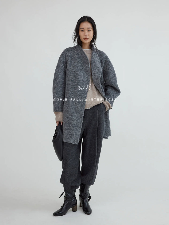 Silk Wool Long Coat