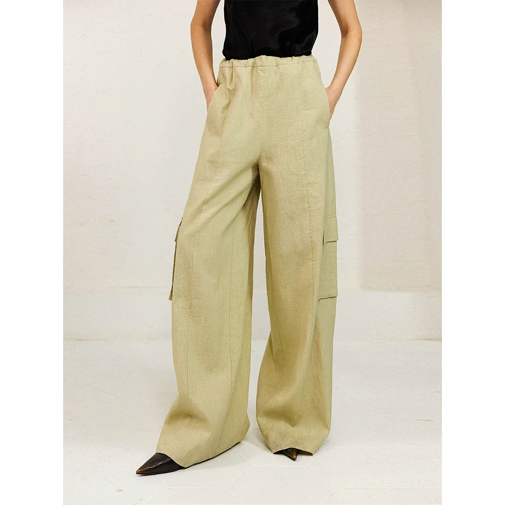 Linen Wide-Leg Trousers