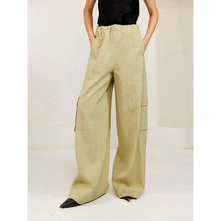 Linen Wide-Leg Trousers