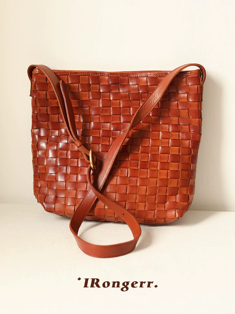 Handwoven Leather Tote