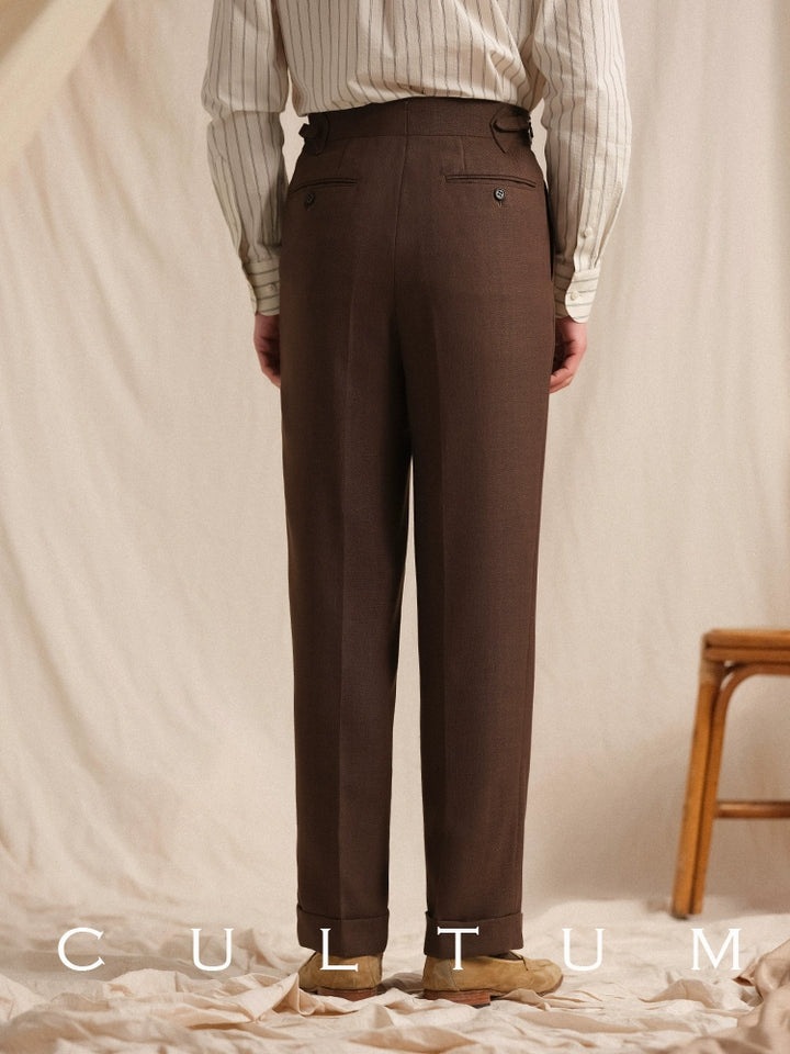 Herringbone Linen Trousers