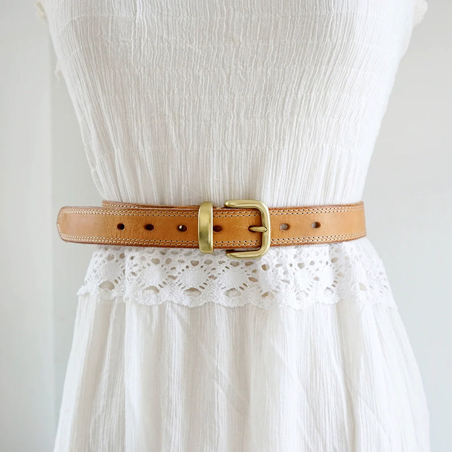 Copper Pin Buckle Leather Belt