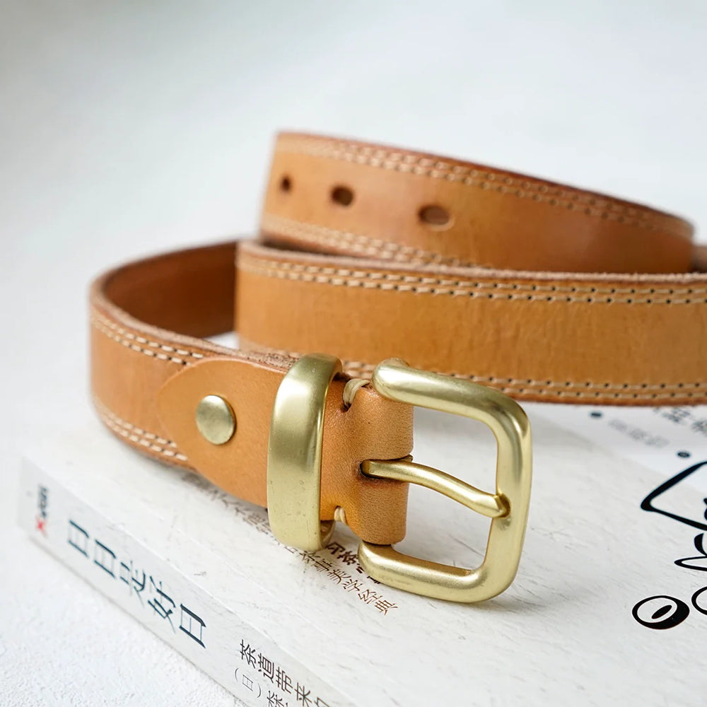 Copper Pin Buckle Leather Belt