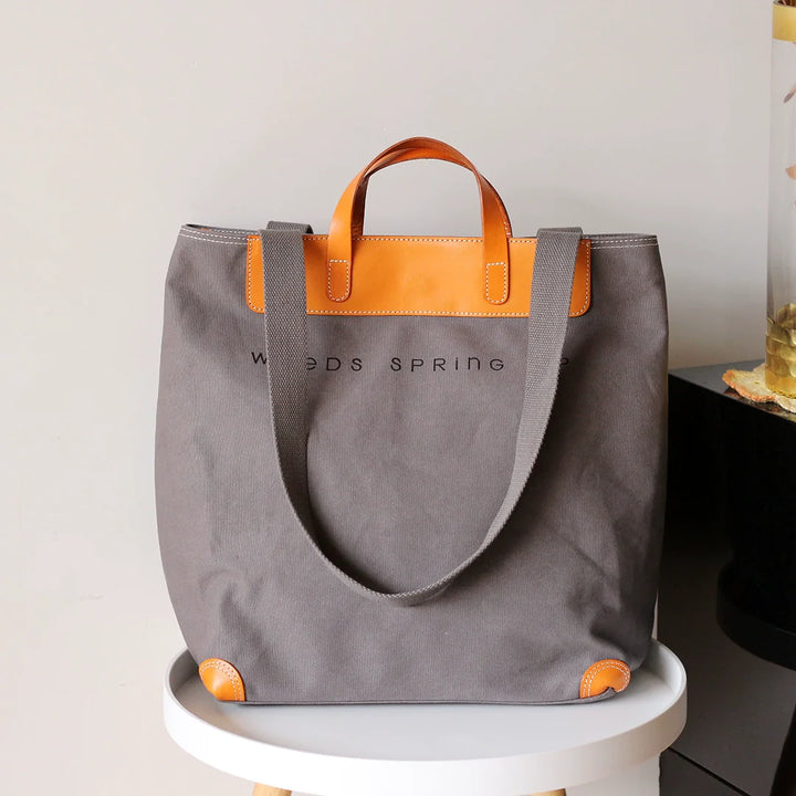 Canvas Leather Tote