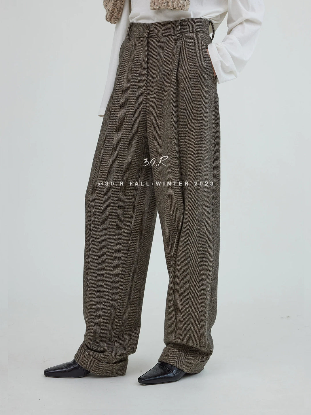 Herringbone Tapered Trousers