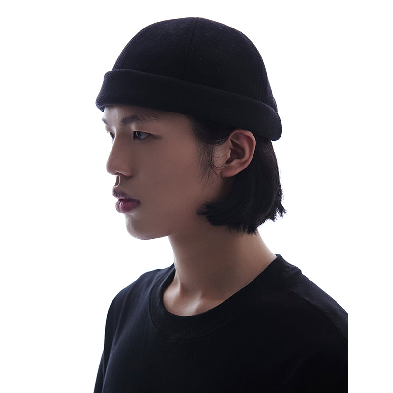 Metal Button Wool Cap