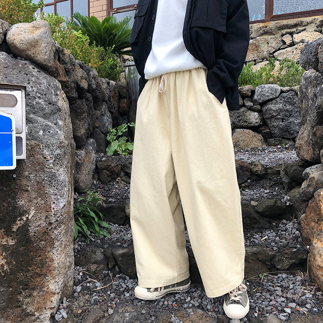 Japanese BF Loose Drawstring Pants for Men and Women