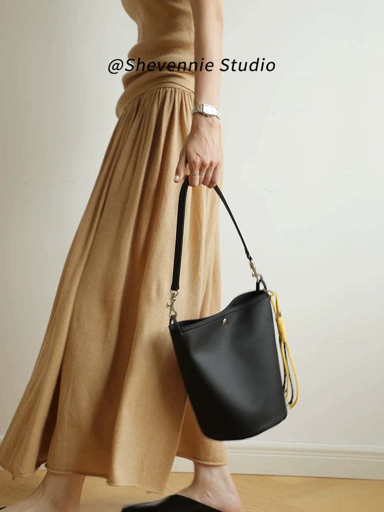 Nylon Belted Bucket Bag