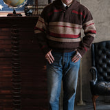 Imported Wool Lapel Jacquard Sweater Jacket