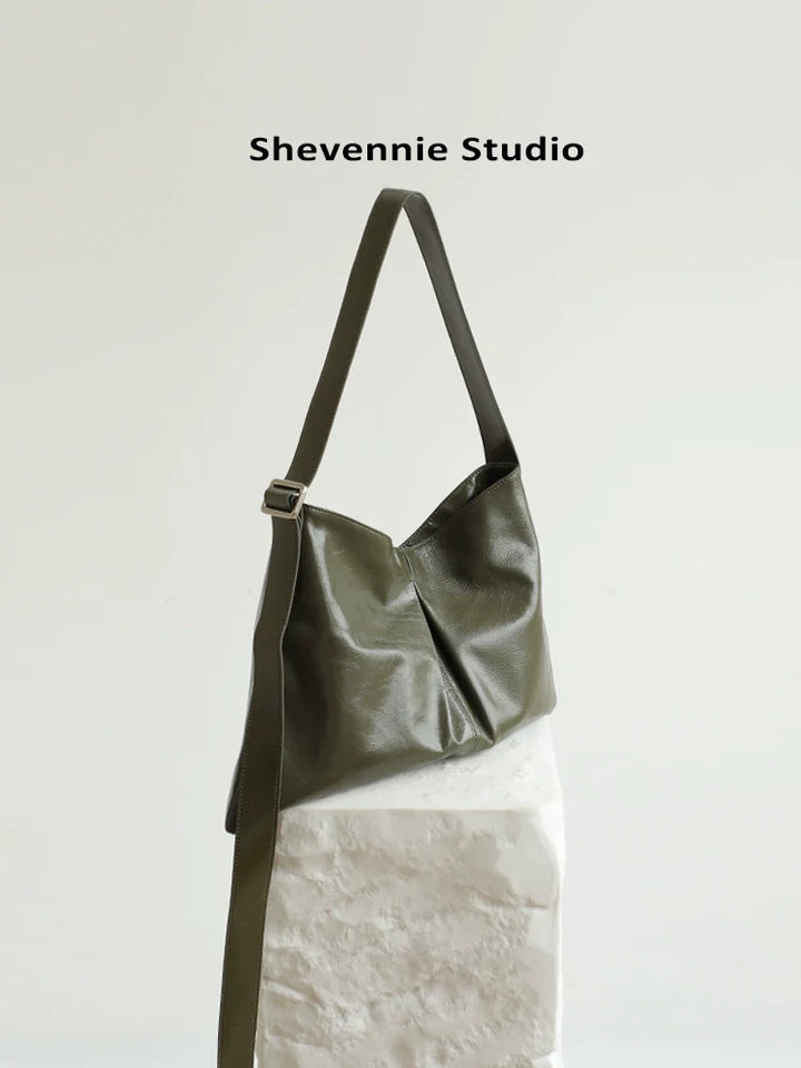 Waxed Leather Commuter Tote