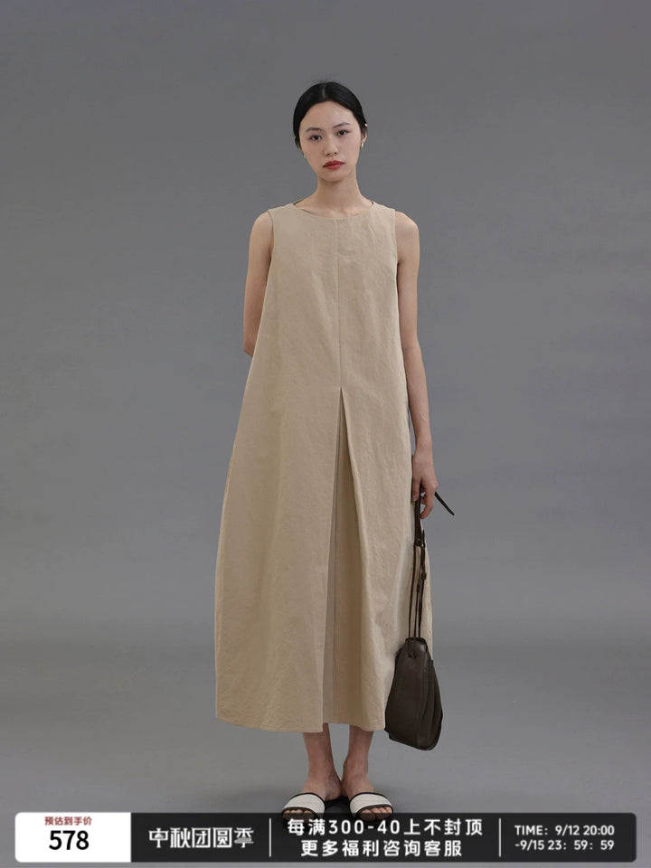 Washed Cotton Midi Dress