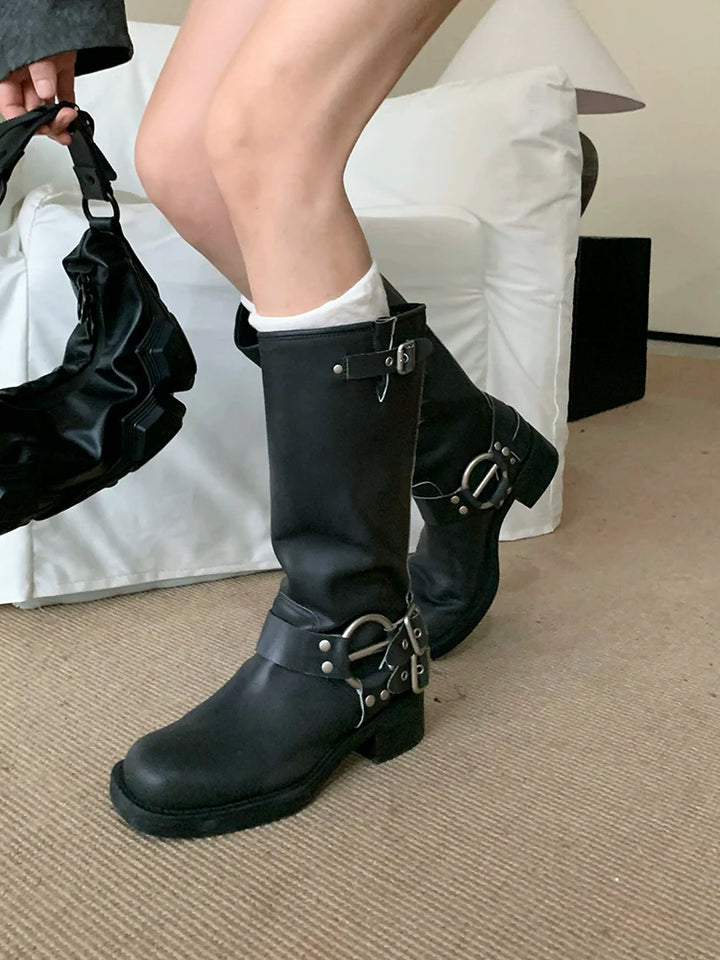 Knight Leather Moto Boots