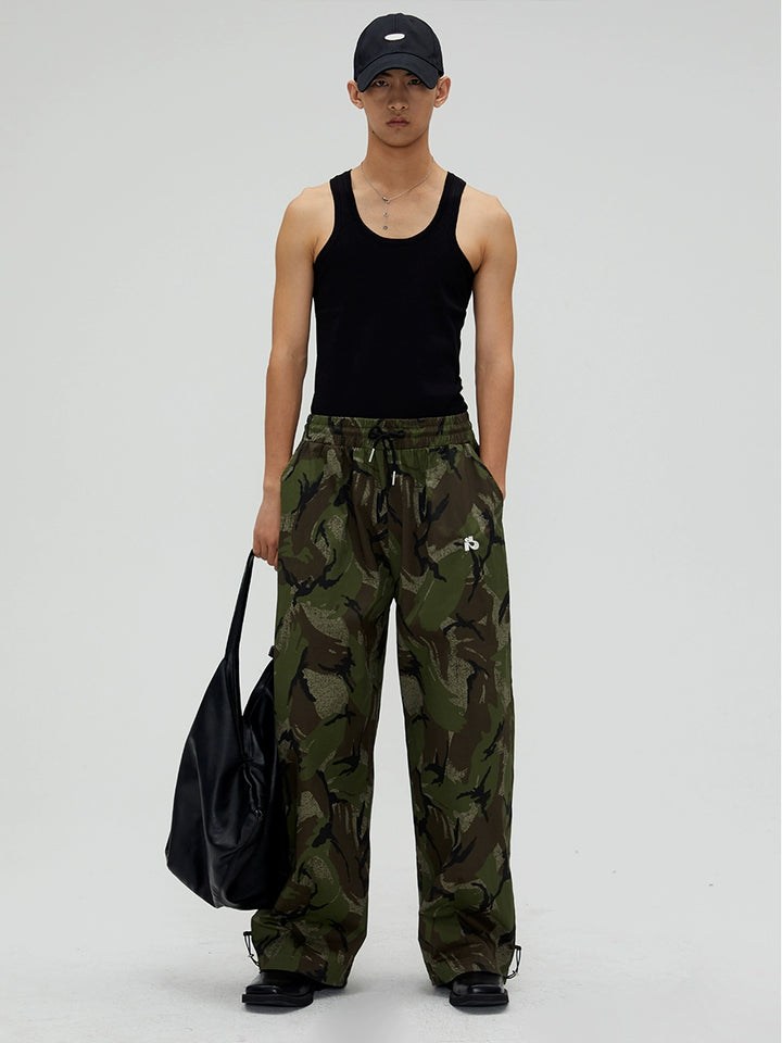 Camouflage Embroidered Casual Pants