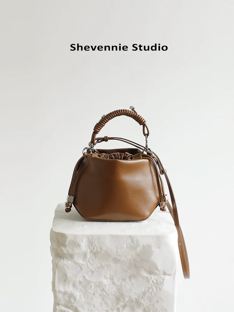 Leather Wrapped Bucket Bag