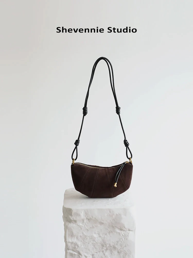 Suede Dumpling Shoulder Bag