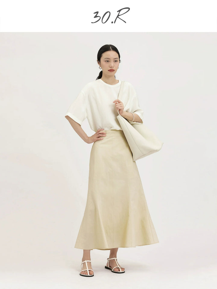 Natural Cotton Fishtail Skirt