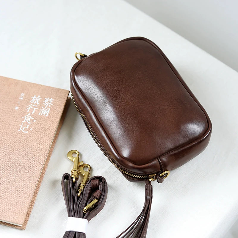 Leather Messenger Crossbody