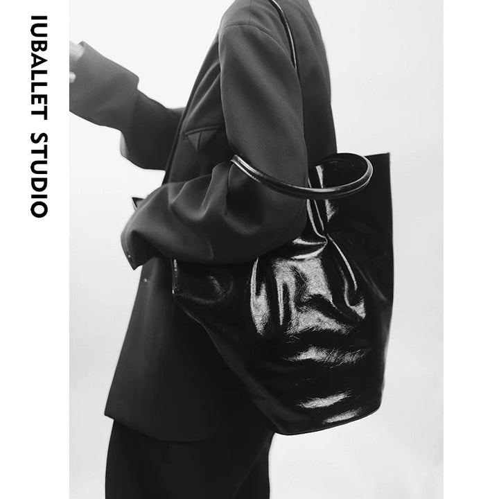 Ballet Fog Leather Bucket Bag