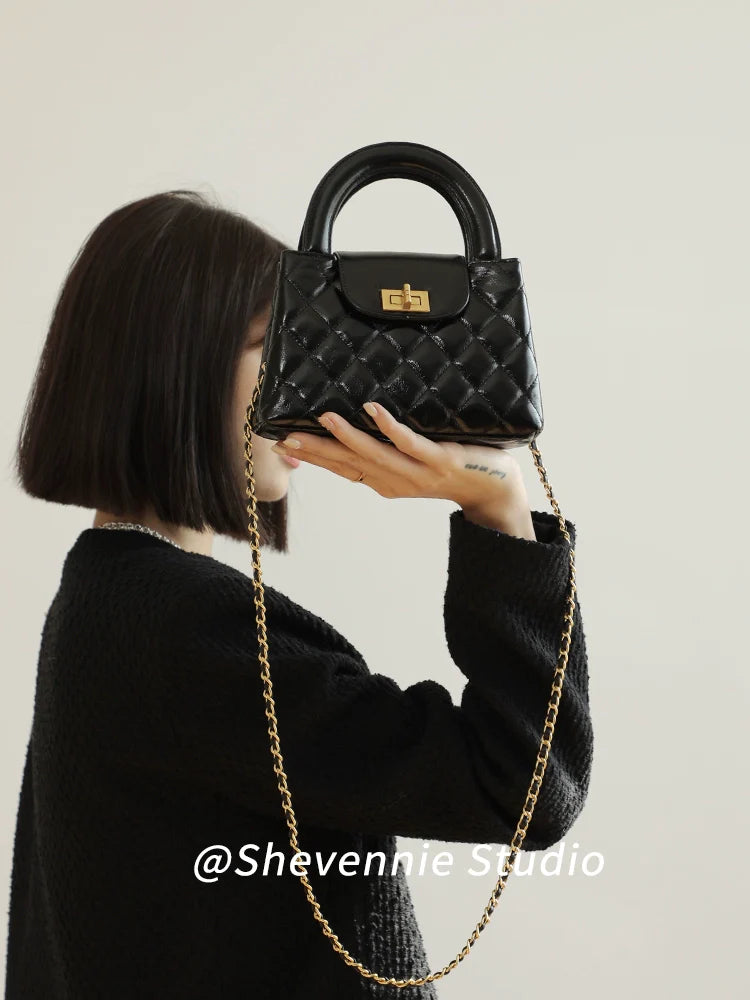 Chanel Style Leather Square Bag