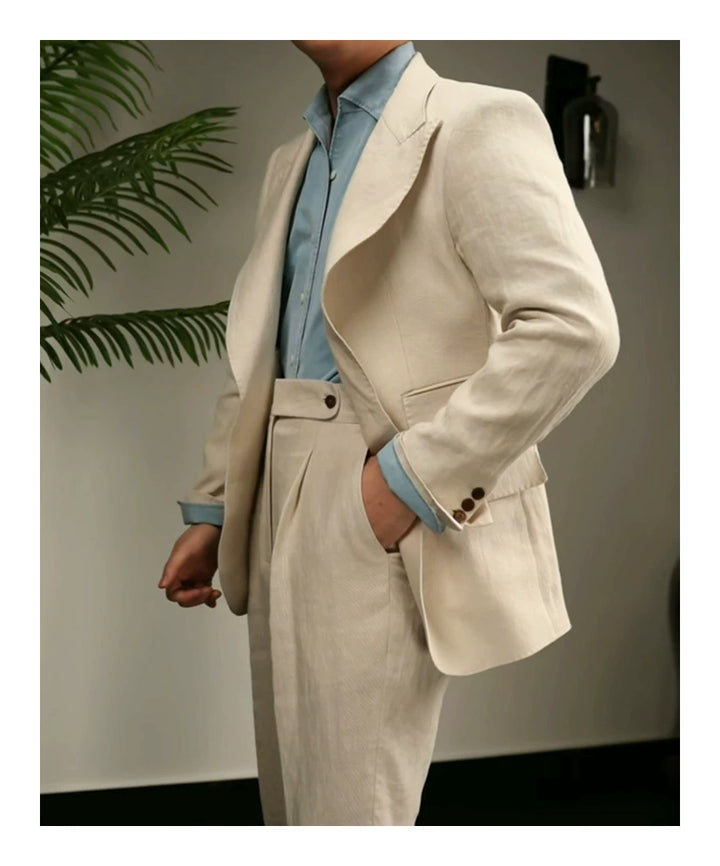 Linen Peak Lapel Suit