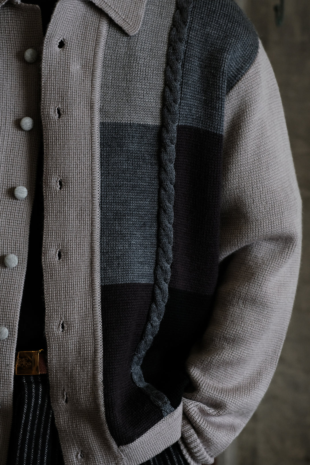 Jacquard Wool Cardigan