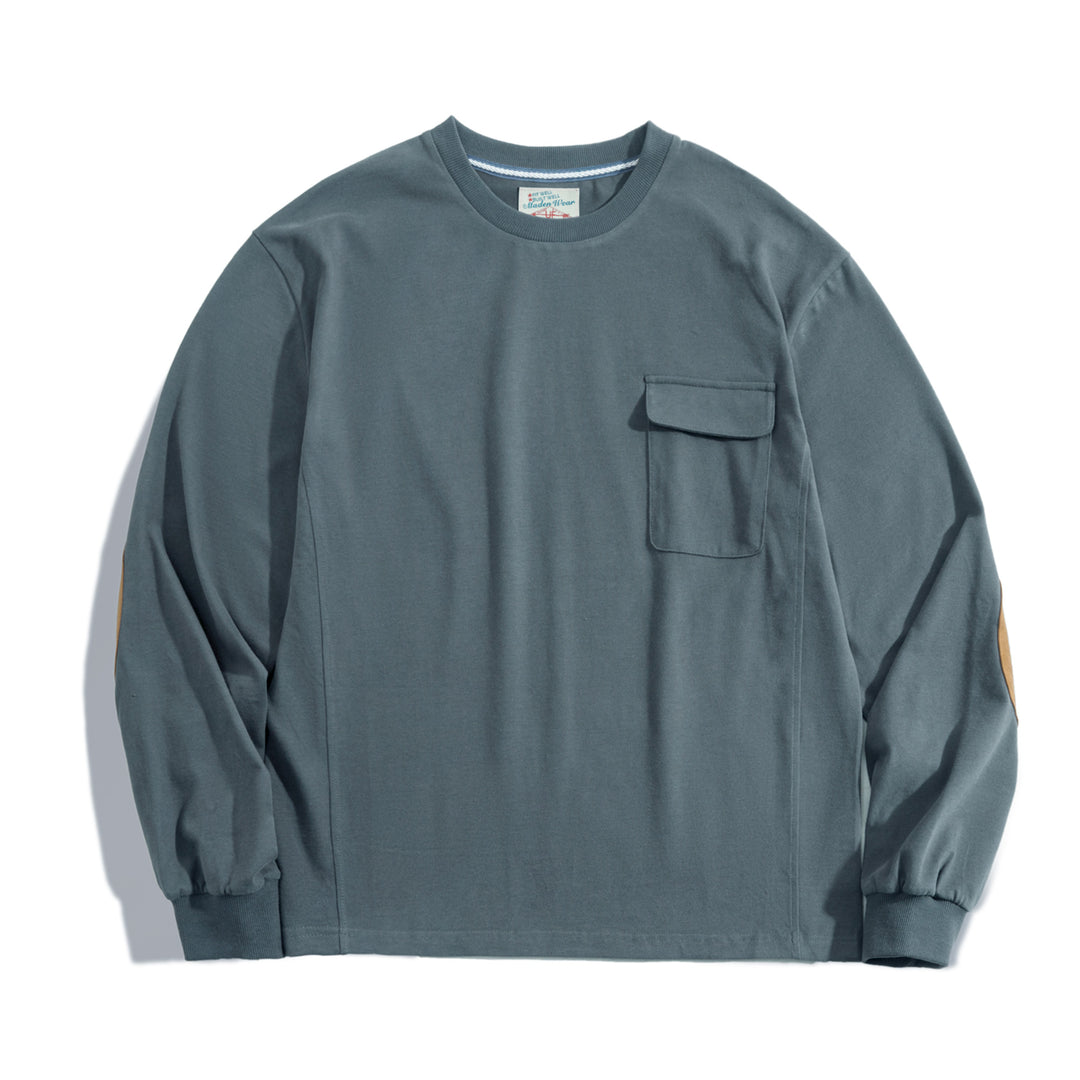 Suede Stitch Long Sleeve Tee