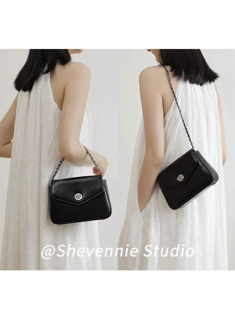 Cowhide Chain Crossbody