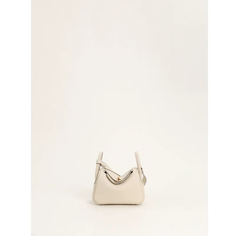 Litchi Grain Leather Shoulder Tote