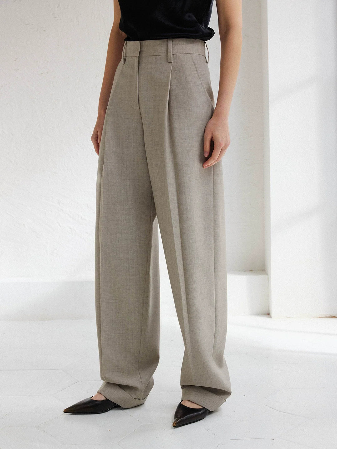 Herringbone Tapered Trousers