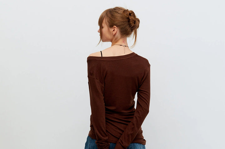 Symmetrical Brown Base Layer Tee