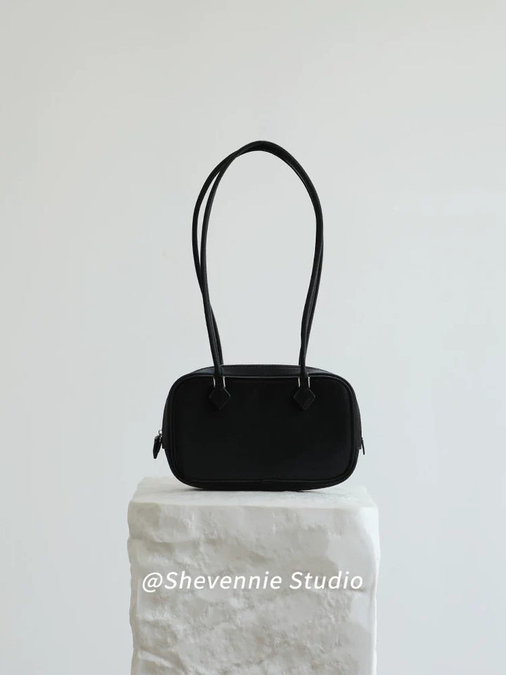 Silk Leather Boston Bag