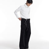 Black Wide-Leg Men's Jeans Casual Simple and Versatile