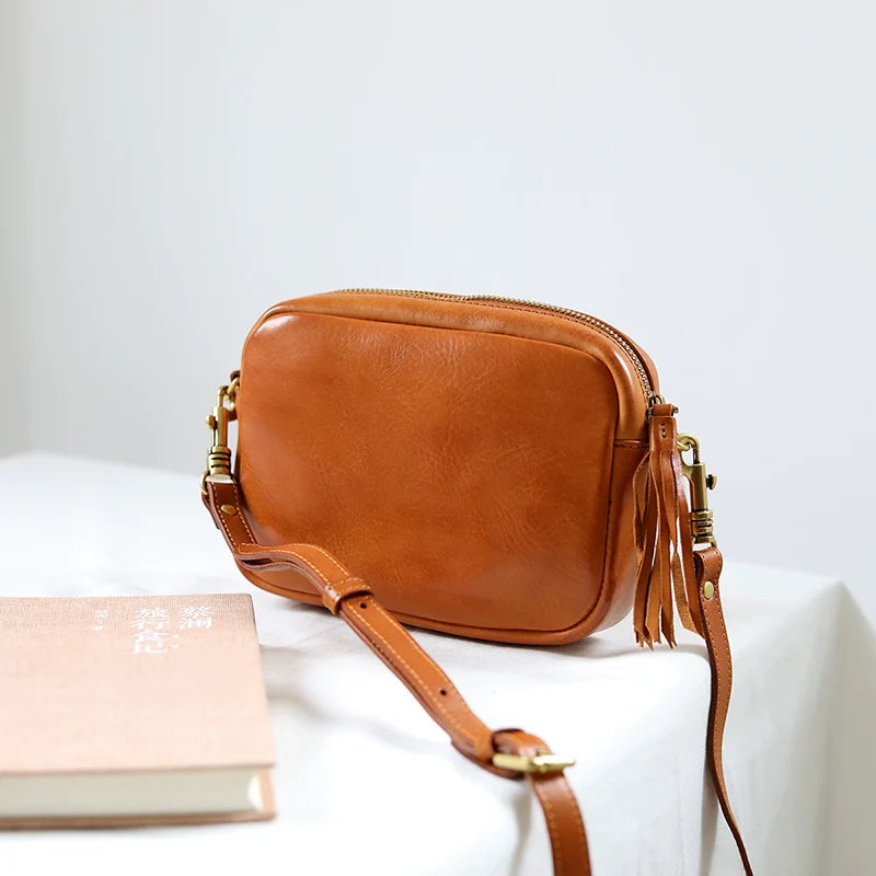 Leather Messenger Crossbody