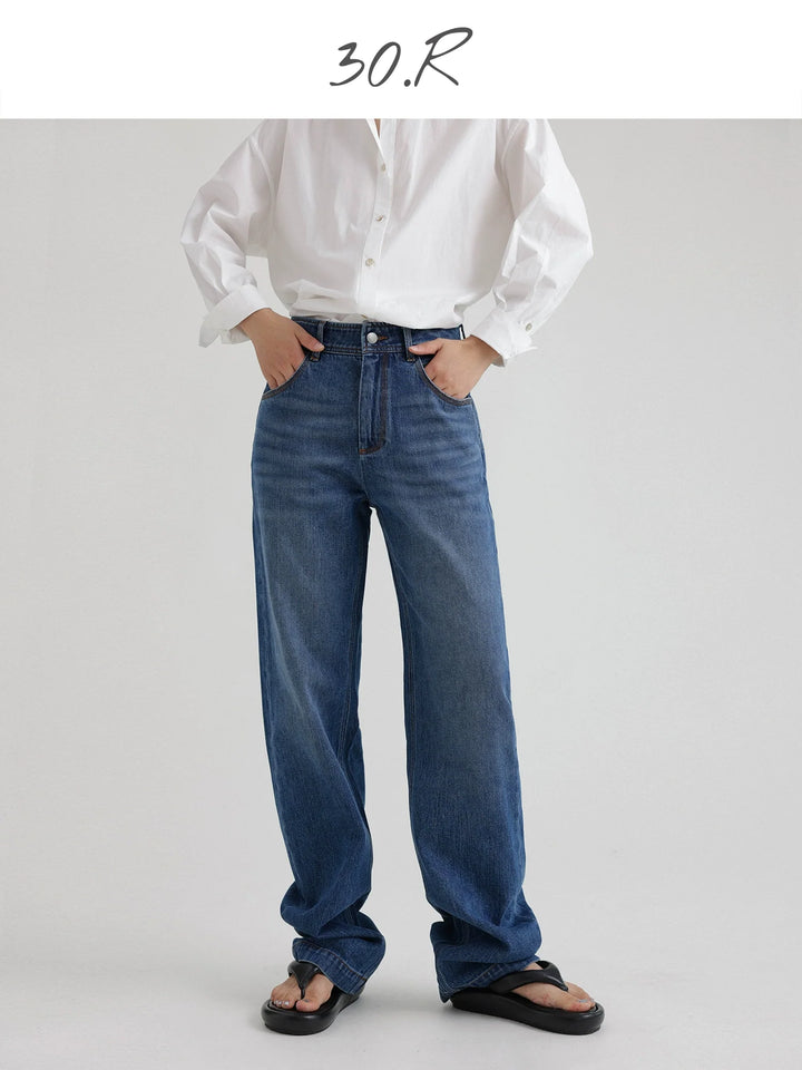 Natural Denim Straight-Leg Jeans