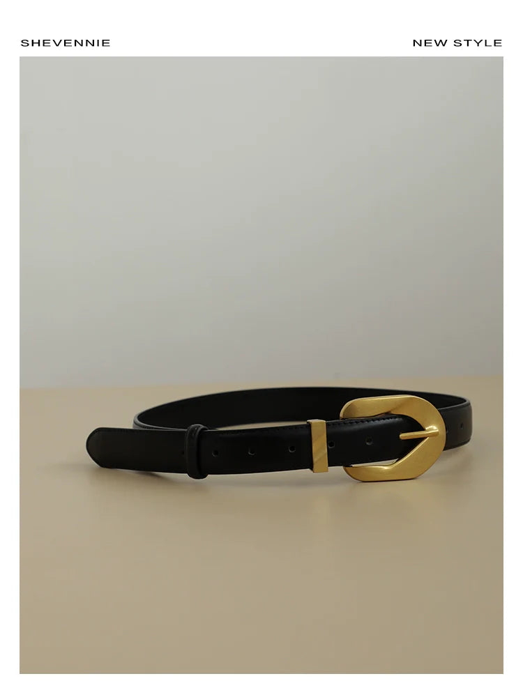 Leather Alloy Buckle Belt