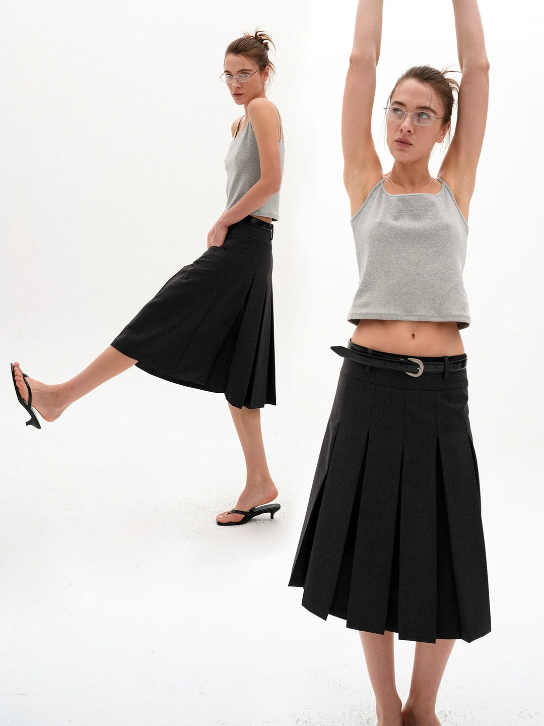 Reversible A-Line Wool Skirt