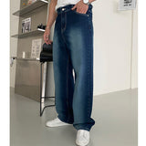 High-Quality Korean Men's Wide-Leg Straight Jeans