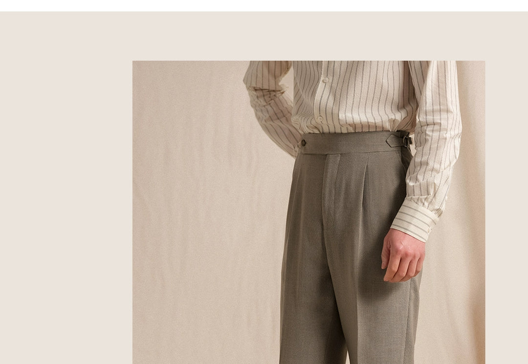 Herringbone Linen Trousers