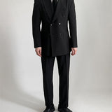 Korean Men's Light Luxury Double-Breasted Business Suit